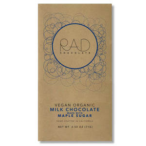 3 pack | Organic Vegan Milk Chocolate Maple Sugar - Rad Chocolate