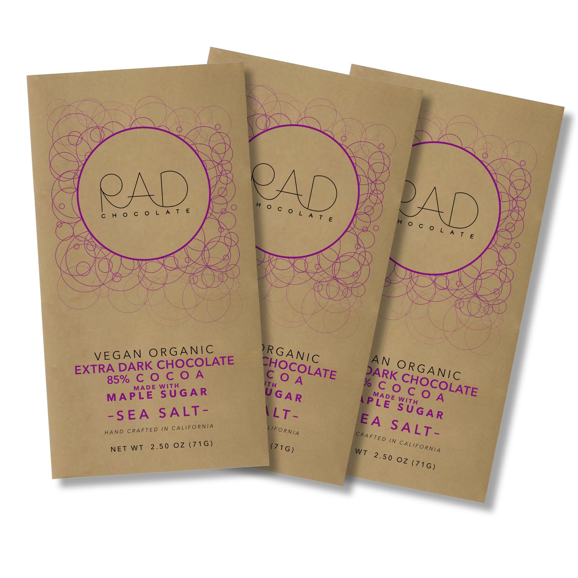 Vegan Extra Dark 85% Cocoa Chocolate Maple Sugar Hint Sea Salt