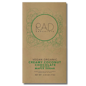 Creamy Coconut Organic Dark Chocolate - Rad Chocolate