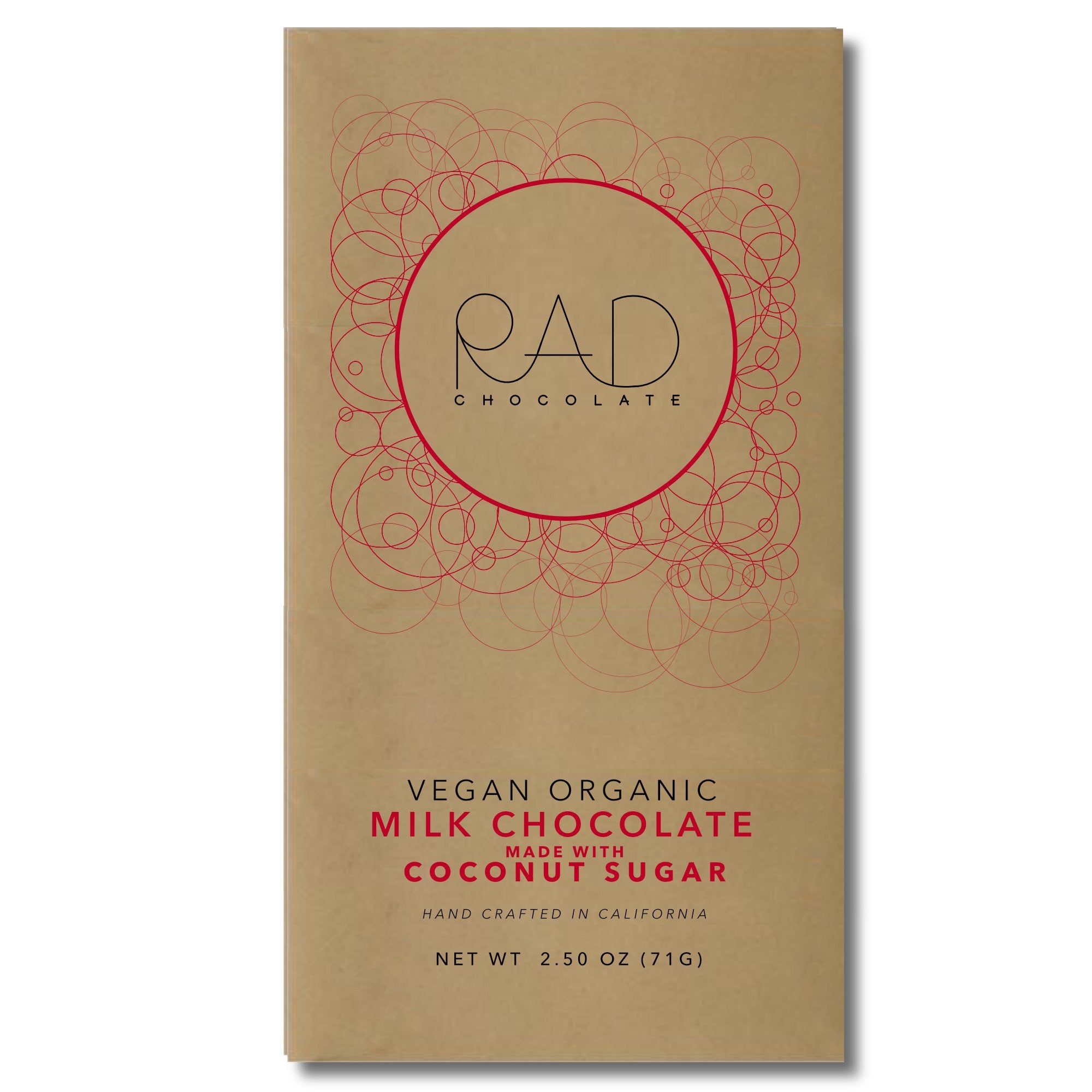 3 pack | Organic Vegan Milk Chocolate Coconut Sugar - Rad Chocolate