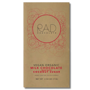 Organic Vegan Milk Chocolate Coconut Sugar - Rad Chocolate